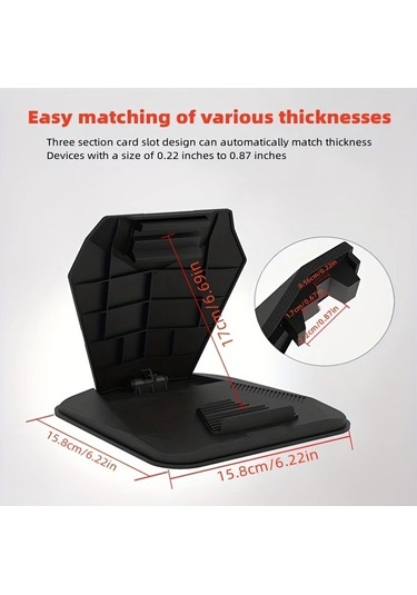 Dashanshop Black- Araç Telefon Tablet Navigasyon Braketi Merkez Konsol Yatay Dikey Ekran Universal Taban Çok Fonksiyonlu Destek Klips