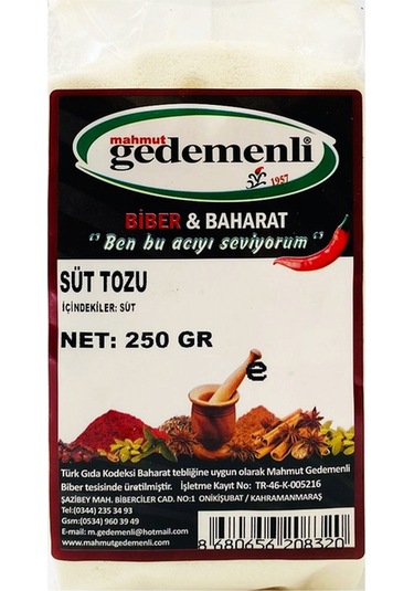 Mahmut Gedemenli Süt Tozu 250 G
