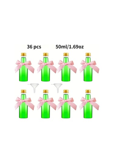 Willowhaven Golden 36 Parça 50 Ml Kapaklı Şeffaf Plastik Mini Likör Şişeleri