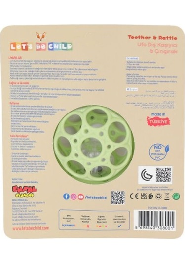 30800 Ufo Diş Kaşıyıcı & Çıngırak +0 Ay Yeşil