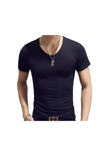 Snapbuymoda Erkek Yazlık Kısa Kollu V Yaka Polyester Tişörtwhıteerkek WHITE