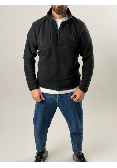 Cocopelli Erkek Siyah Polar Sweatshirt Coc2569 Siyah