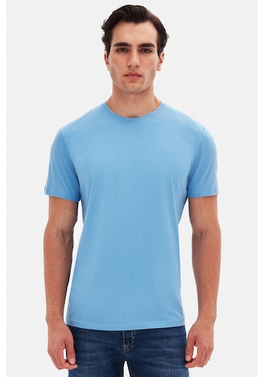 Ds Damat Slim Fit Açık İndigo Bisiklet Yaka %100 Pamuklu Nefes Alabilen T-shirt 4hc141996753m Açık İndigo Ds Damat Slim Fit Açık İndigo Bisiklet Yaka %100 Pamuklu Nefes Alabilen T-shirt 4hc141996753m Açık İndigo