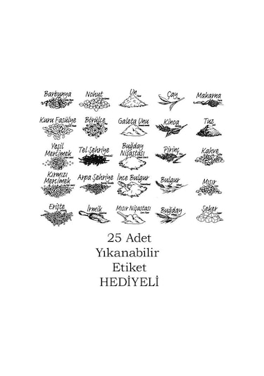 Porsima 432 12li Kare Erzak Bakliyat Saklama Kabı Takımı + Etiket