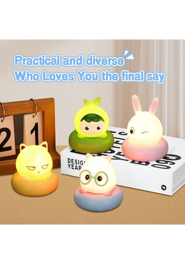 Cbtx Sevimli Şekil Silikon Dokunmatik Gece Lambası  - Yeşil
