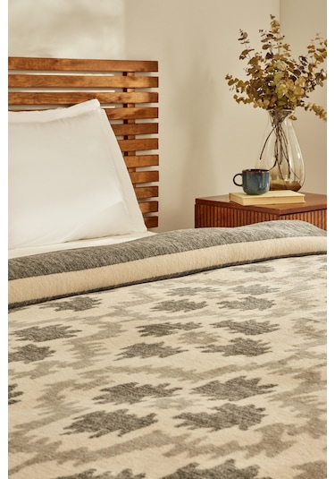 Karaca Home Damask Çift Kişilik Pamuklu Battaniye Antrasit