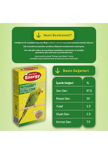 Energy Muhabbet Kuşu Yemi - 3 Adet 300 G