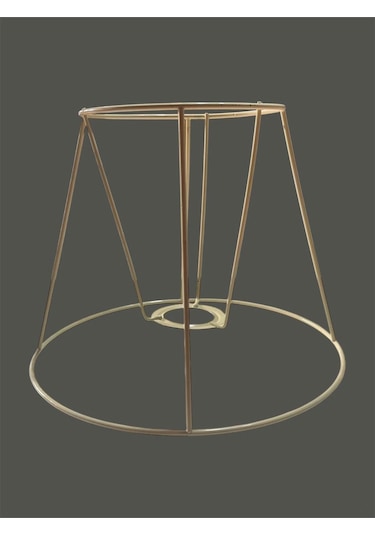 Konik Abajur Teli , İskeleti Krem Statik Boyalı E27 25 Cm Metal