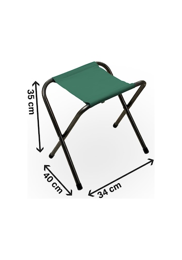 Exent 45x60 Cm Kamp Sehpası + 3 Adet Yeşil Tabure Piknik, Bahçe Balkon Sehpası Katlanır Sehpa-me-3y Çok Renkli