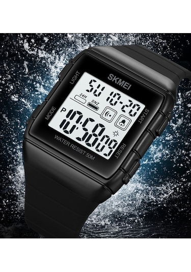 Yingfu 1960 Paslanmaz Çelik Siyah Altın Erkek Kol Saati - Silikon Kayış Beyaz