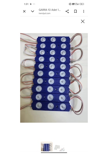 20 Adet 12 Volt 2835 1.5 Waat Mavi Işık Mercekli Modül Led Mavi