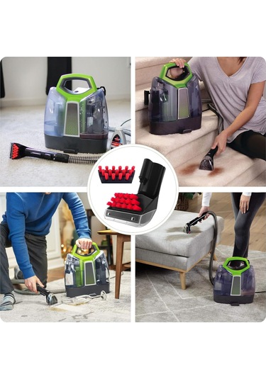 Lemestar Ev Temizliği Fırçası Seti - 2 Adet Abs Nylon, Koltuk Halı Araç Koltuğu Temizleme, Kolay Kurulum Kırmızı