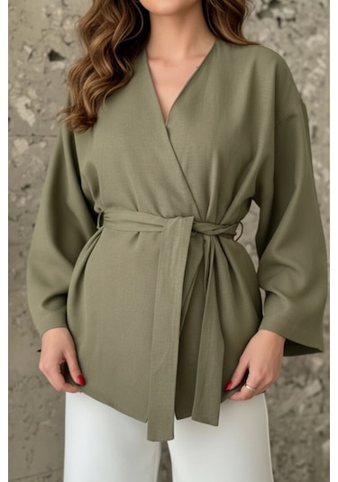 Kadın Kuşaklı Kimono 1177 Haki