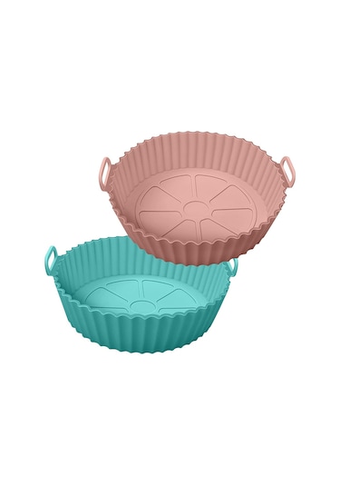 Air Fryer Silikon Tencere, 2 Adet Air Fryer Silikon Kaplamalar Yuvarlak Diğer