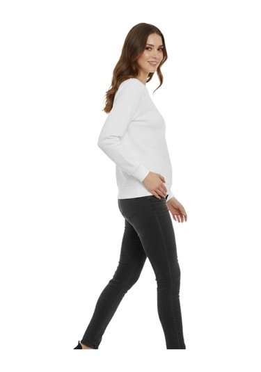 Linsolita Kadın Sıfıryaka Sweatshirt Bgl-st05116 Beyaz