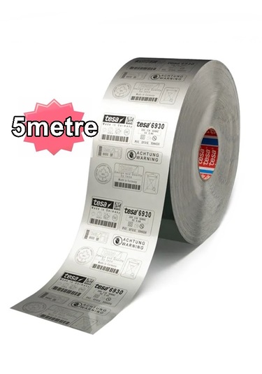 Tesa 6930 Lazer Etiket Bandı Gri 5m Tesa Etiket Bant Gümüş Gri