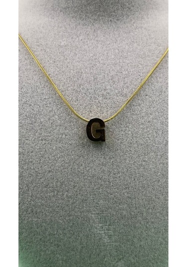14k Altın Renginde G Harf Minimal Model Çelik Kadın Kolye Altın