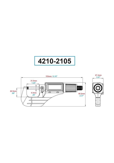 Dasqua 4210-2105 0-25Mm Dijital Dış Çap Mikrometre