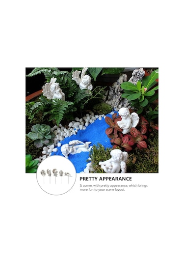 5pcs Angel Bahçe Stakes Dekoratif Çim Bahçesi Dekoratif Taş Minyatür Melek Peri Bahçesi Angel Yard Memorial Heykeli