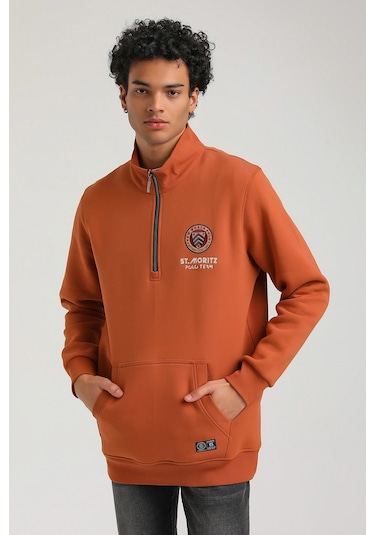 New World Polo Kiremit Slim Fit Half-zip Sweatshirt 23fwm64064-kıremıt Kiremit