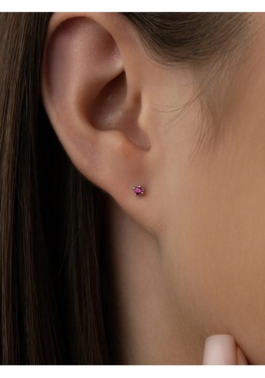 925 Lıght İkinci Delik İçin Gümüş Küpe Küpeleri. 91244672 Kırmızı