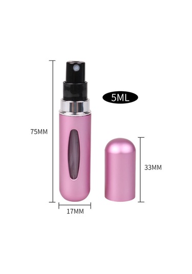 Mufunye 5 Adet 5 Ml Yeniden Doldurulabilen Parfüm Şişeleri Alttan Doğrudan Dolum Şeffaf Görüntüleme Pencereli Mini Taşınabilir Alüminyum Kendinden Pompalı Parfüm Şişesi