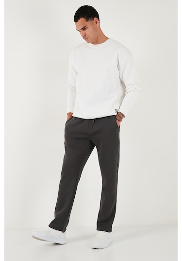 Buratti Pamuklu Regular Fit Normal Bel Şardonlu Erkek Eşofman Altı 5908040 Antrasit