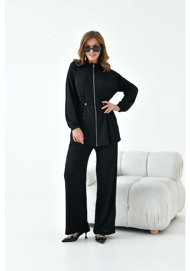 Ftz Kadın Örme Takım Siyah 30992 Siyah