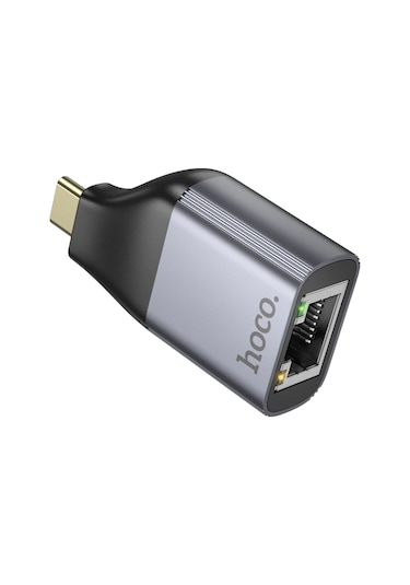 Hoco. Ua35 Tak Çalıştır Type-c To Rj45 100mbps Ethernet Dönüştürücü - Gri