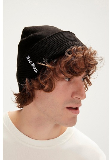 Bad Bear Label Beanie Erkek Bere-27566 - Siyah