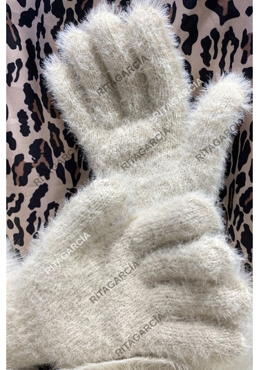 Peluş Uzun Eldiven Taş