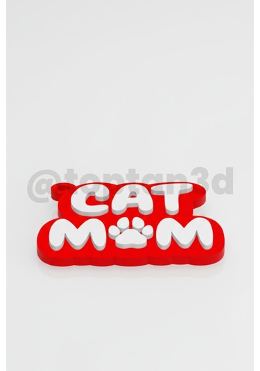 Cat Mom Anahtarlık Hediyelik, 3d Kedi Sahiplerine Özel Anahtarlık