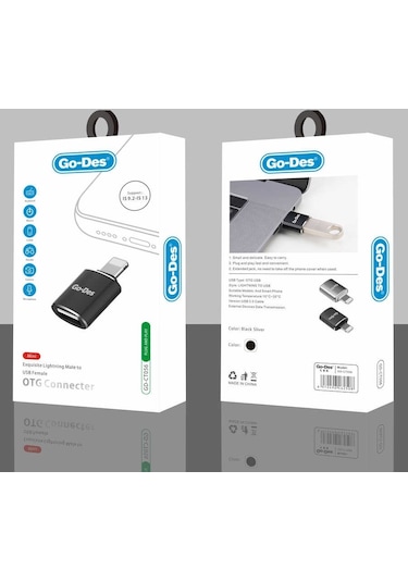 Go Des GD-CT056 USB to Lightning OTG Adaptör Tak & Çalıştır - ZORE-257769 Siyah