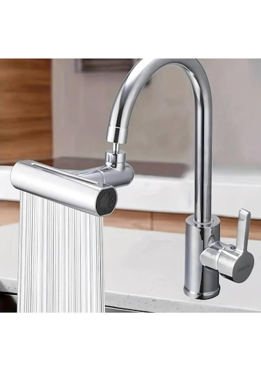 4 Fonksiyonlu Dönen Musluk Başı - Akıllı Musluk 4 Fonksiyonlu Gümüş