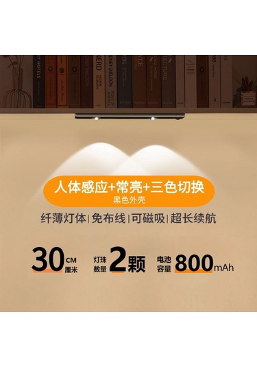 Dianziye Ev Girişi Dolap İçin Led Hareket Sensörlü Işık, 30cm Grafit Siyah, Sürekli Açık + 3 Renk Ayarlı Dalga Desenli Lambader Diğer