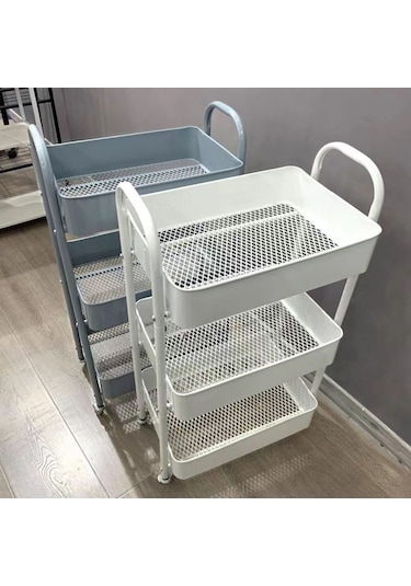 Reedark 3 Katlı Siyah Plastik Dolap, Ev Ofis Dormitory Kullanımı, Tekerlekli + Halka Takma, Çok Amaçlı Depolama Rafı - Yeni Model Siyah