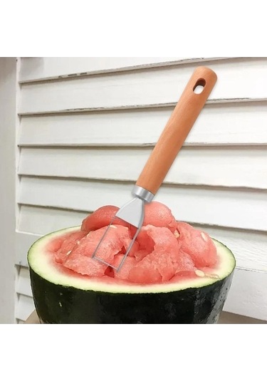 Fastbuy Karpuz Dilimleyici Paslanmaz Çelik Ahşap Saplı, Ev Kamp Pratik Diğer Kullanımı Diğer