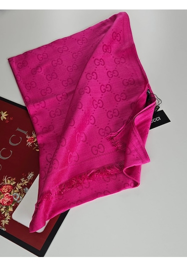 Miorel Scarfs G Desen Çift Taraflı Kaşmir İpek Şal 4 Mevsim Soft Pamuklu Şal Pembe