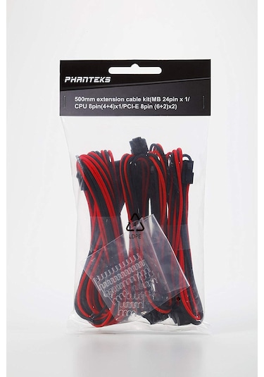 Phanteks Extension Bilgisayar Kablo Seti Kırmızı-siyah