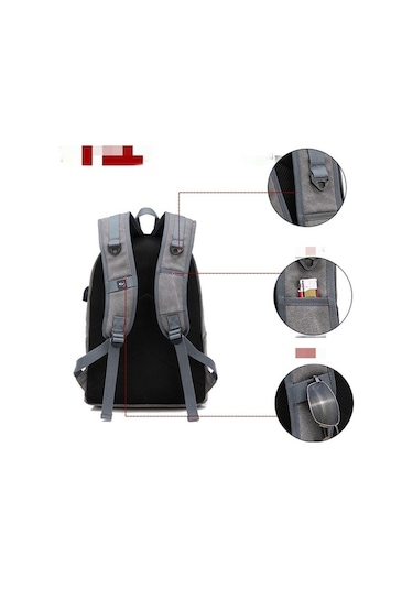 Electronıc Outlet Yystore Usb Sırt Şarjı Kanvas Erkek Çantası Tq Açık Haki