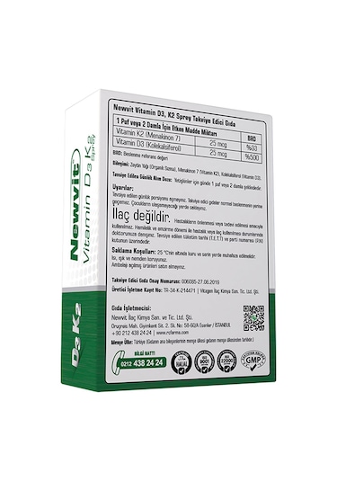 Newvit Vitamin D3 K2 Sprey 30 ML