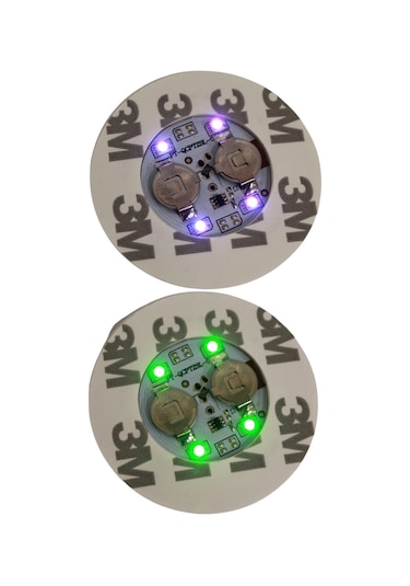 Yuvarlak RGB Led Işıklı Bardak Altlığı Şişe Vazo Altı Aydınlatma Dekoratif Led Işık