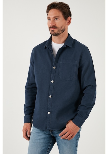 Buratti Pamuklu Tek Cepli Regular Fit Erkek Gömlek Cf25W129140 Lacivert Buratti Pamuklu Tek Cepli Regular Fit Erkek Gömlek Cf25W129140 Lacivert