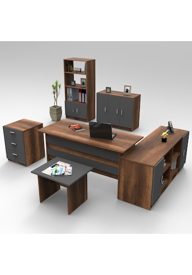 Robinhome Robin Home Verona Abcdef Ofis Büro Masa Takımı Barok-Gri