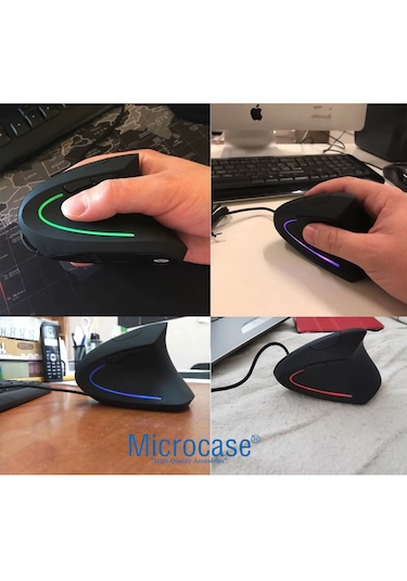 Pilli Dikey Ergonomik Kablolu Mouse 800/1200/1600 Dpı - Al5178