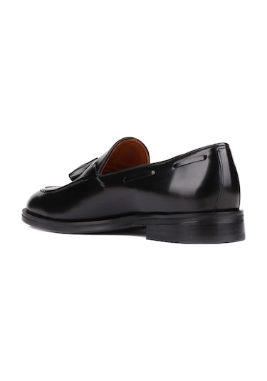 Shoetyle - Siyah Açma Deri Püsküllü Erkek Klasik Ayakkabı 250-7951-836-siyah