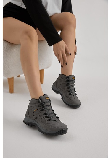 Rahat Kalıp Bağcıklı Unisex Füme Trekking Bot V2rts-0 Füme