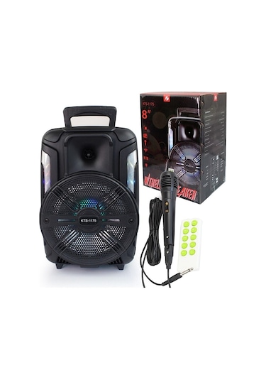 Kts-1175 Mikrofonlu Ledli Bluetooth Hoparlör Usb-tf-fm-bluetooth