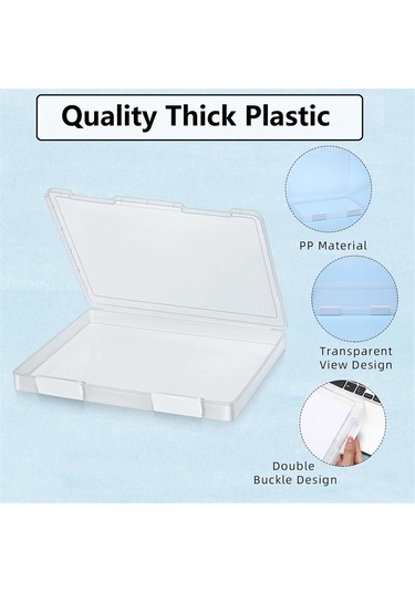 Anjiexun 4'lü A4 Dosya Kutusu, Şeffaf Plastik Belge Saklama Kutusu, Diğer