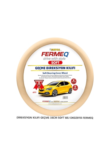 Direksiyon Kılıfı Geçme 38cm Soft Bej Dkg001b Fermeq